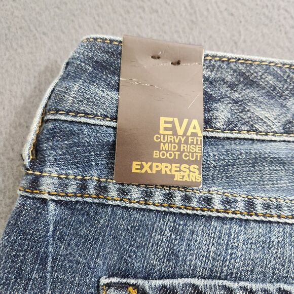 Express Jeans Women 12 Eva Curvy Mid Rise Boot Cut Jeans NWT - Picture 10 of 14